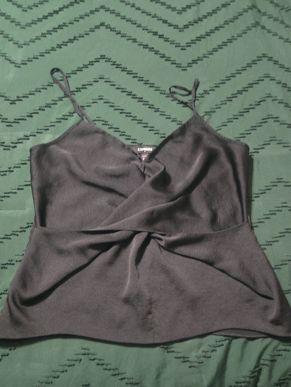 Express Black Twist-Front Cami with Spaghetti Straps